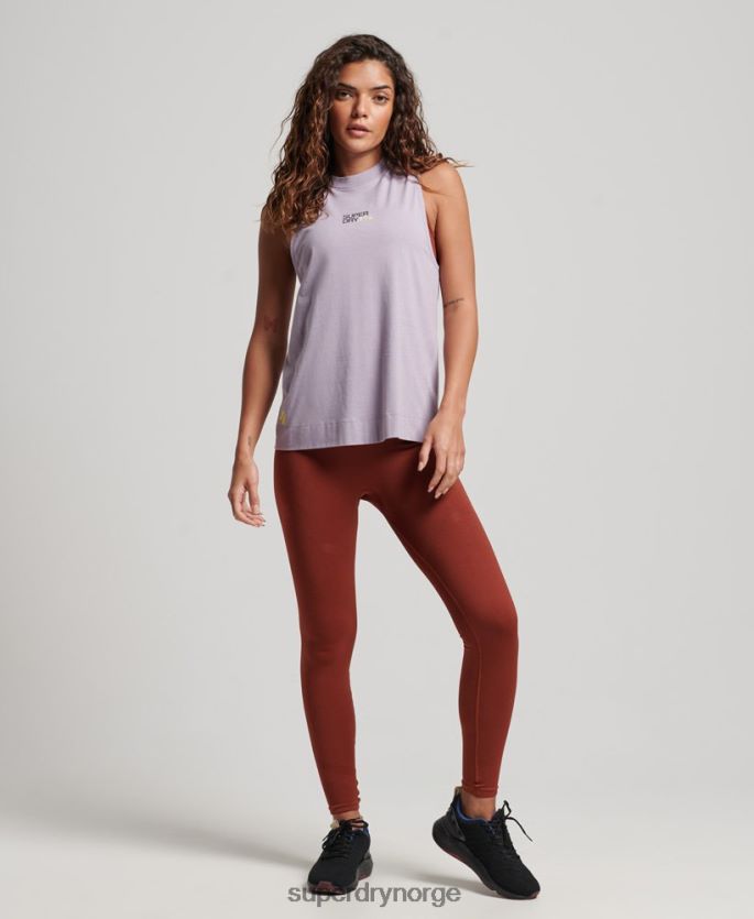 Superdry lilla klær 86P46D2922 organisk bomull tog longline mock neck tank top kvinner