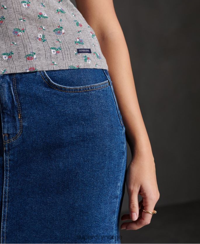 Superdry lysegrå klær 86P46D3088 essensiell pointelle tank topp kvinner