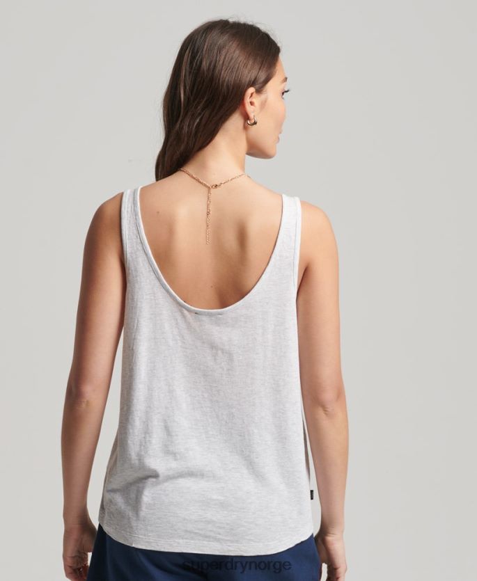Superdry lysegrå klær 86P46D6590 lommetopp i økologisk bomull kvinner