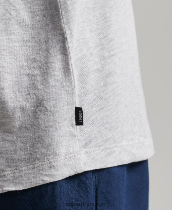 Superdry lysegrå klær 86P46D6590 lommetopp i økologisk bomull kvinner