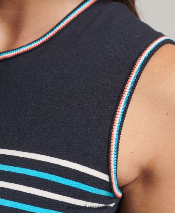 Superdry marinen klær 86P46D6508 cali stripe tank topp kvinner