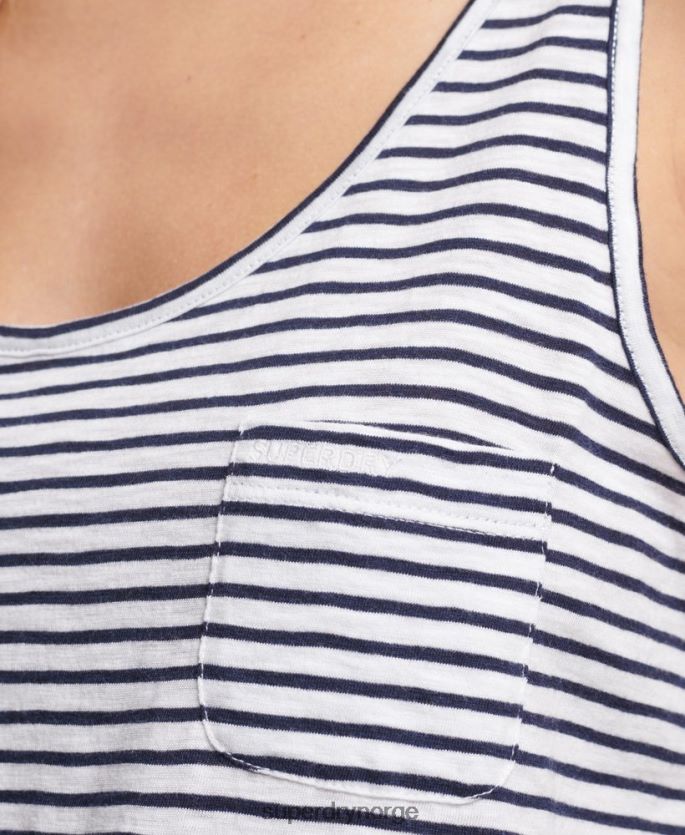 Superdry marinen klær 86P46D6647 organisk bomull studios lomme tank topp kvinner