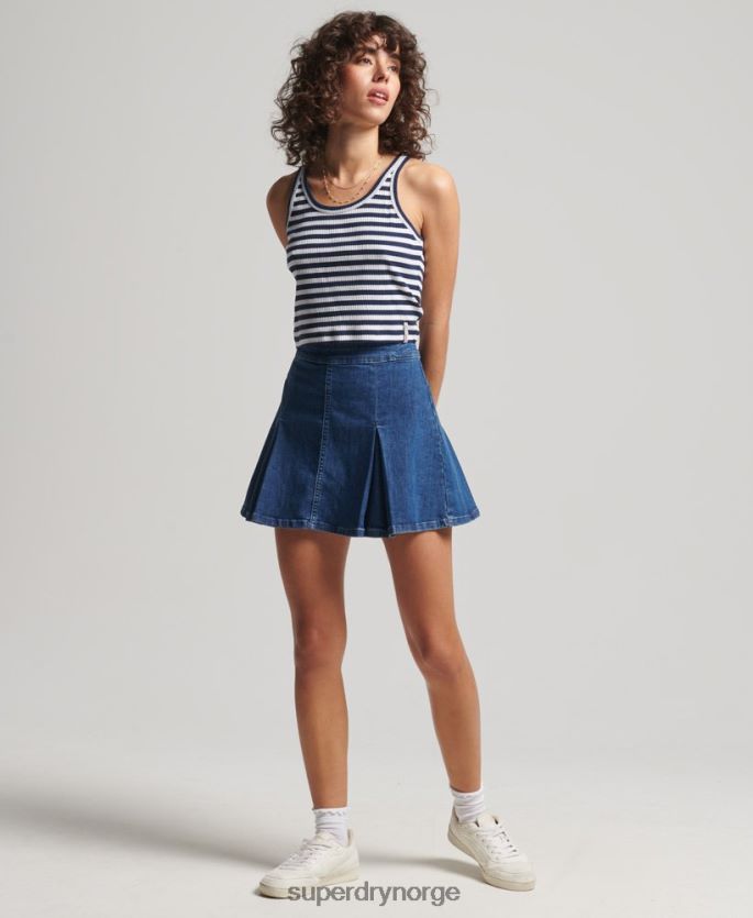 Superdry marinen klær 86P46D6700 organisk bomull vintage ribbestrikket vest topp kvinner