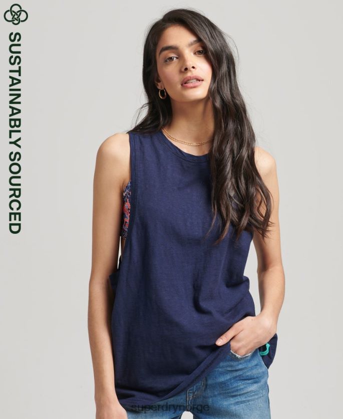 Superdry marinen klær 86P46D6768 vintage surf ranchero vest i økologisk bomull kvinner