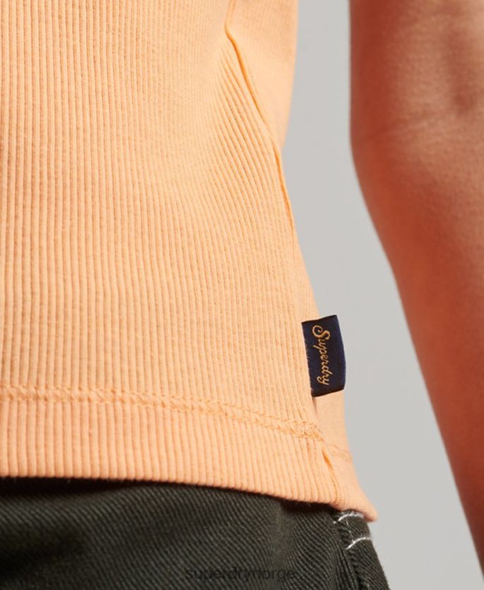 Superdry oransje klær 86P46D2331 vestoverdel med blonder kvinner