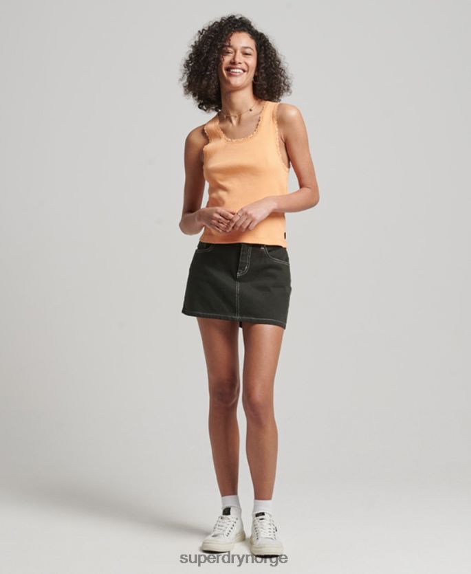 Superdry oransje klær 86P46D2331 vestoverdel med blonder kvinner