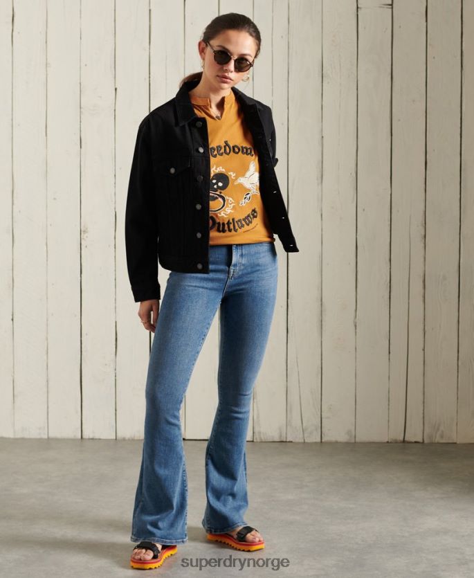 Superdry oransje klær 86P46D3081 bohemisk band vest topp kvinner