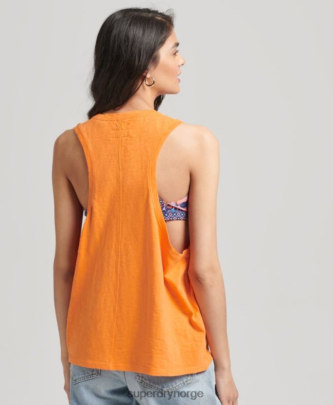 Superdry oransje klær 86P46D6573 vintage surf ranchero vest i økologisk bomull kvinner