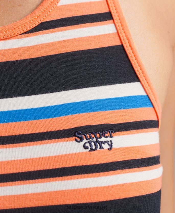Superdry oransje klær 86P46D6586 vintage cali stripe vest kvinner