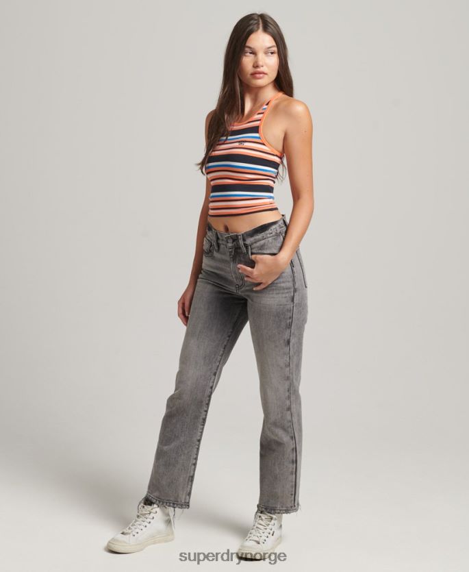 Superdry oransje klær 86P46D6586 vintage cali stripe vest kvinner