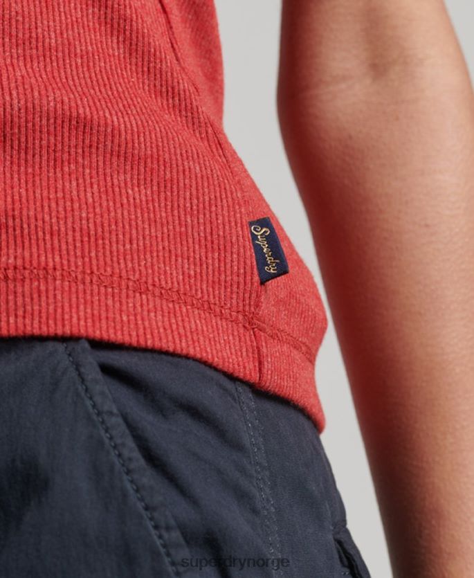 Superdry rød klær 86P46D2328 vestoverdel med blonder kvinner
