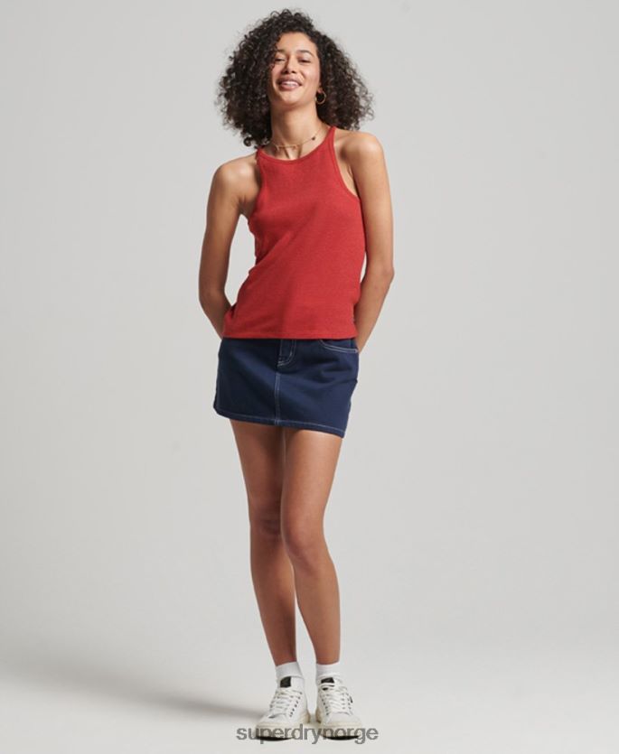 Superdry rød klær 86P46D2924 racer vest topp kvinner