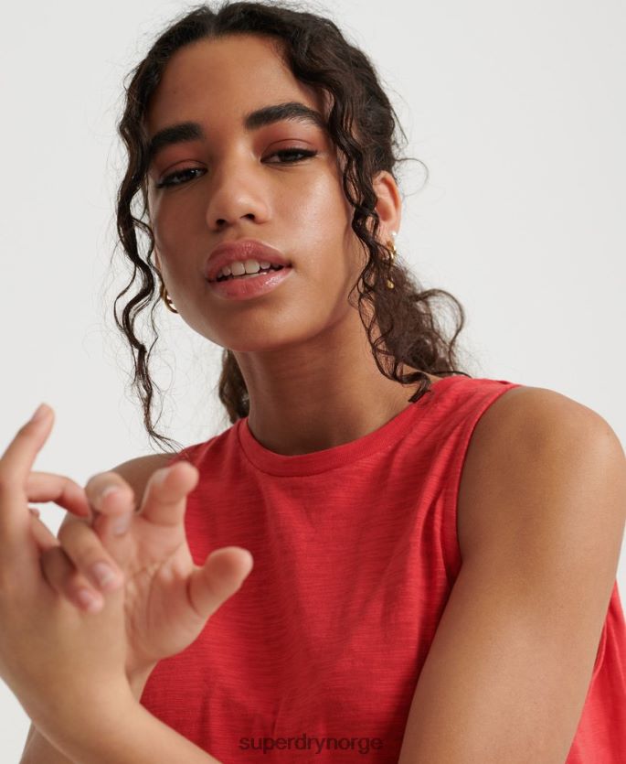 Superdry rød klær 86P46D3080 blondeblanding vest topp kvinner