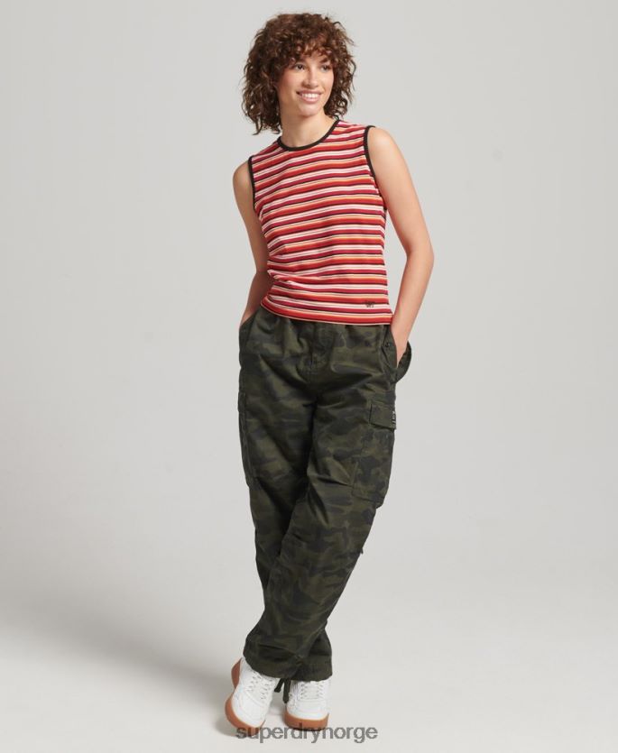 Superdry rød klær 86P46D6506 cali stripe tank topp kvinner