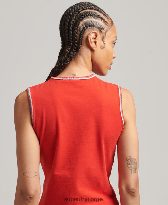 Superdry rød klær 86P46D6536 cali stripe tank topp kvinner