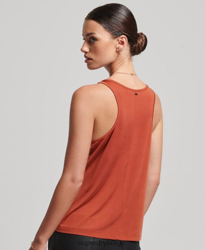 Superdry rød klær 86P46D6705 cupro tank topp kvinner