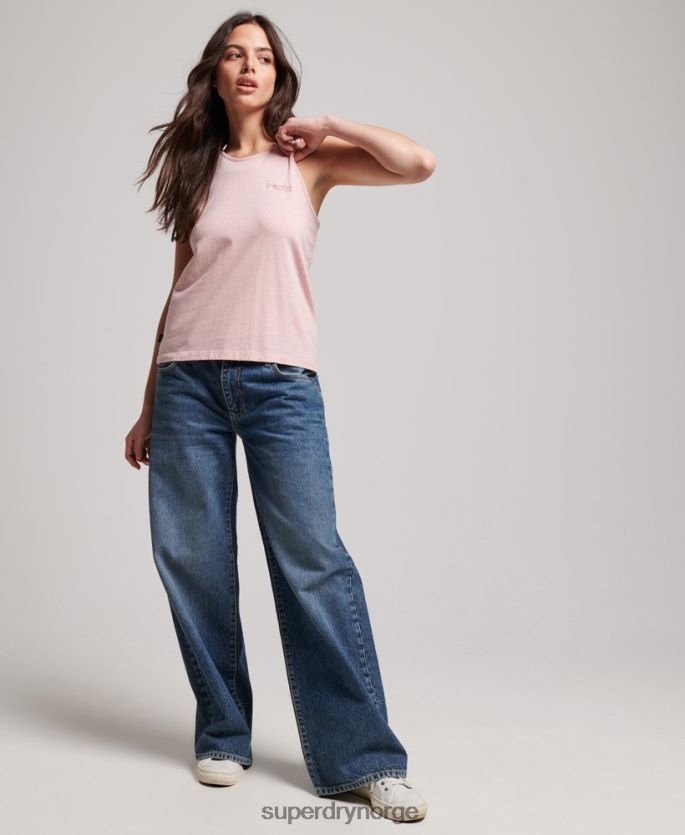 Superdry rosa klær 86P46D2191 vintage logo vest kvinner