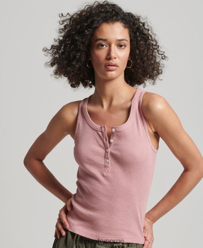Superdry rosa klær 86P46D2890 button down vest topp kvinner