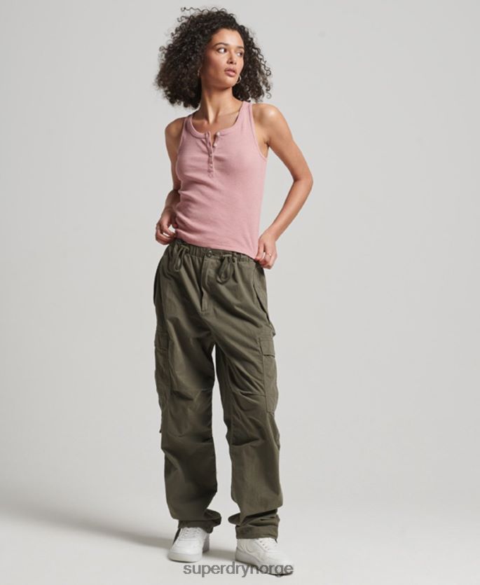 Superdry rosa klær 86P46D2890 button down vest topp kvinner