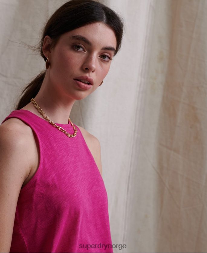 Superdry rosa klær 86P46D3085 lilje heklet innlegg vest topp kvinner