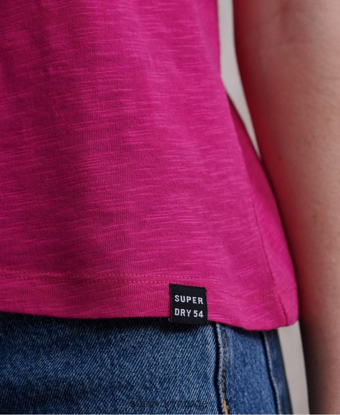 Superdry rosa klær 86P46D3085 lilje heklet innlegg vest topp kvinner