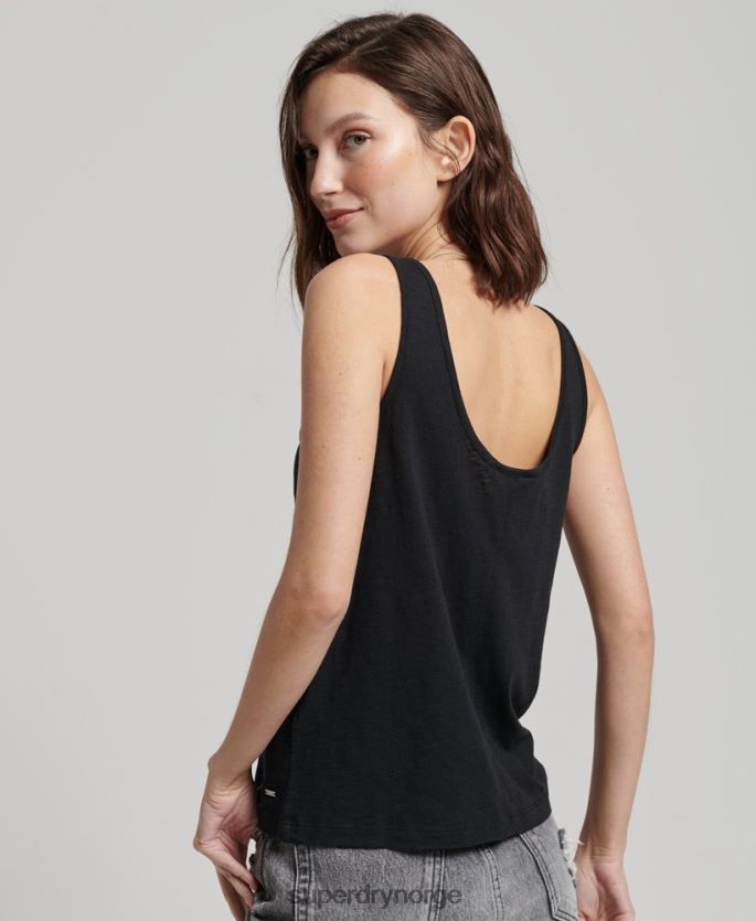 Superdry svart klær 86P46D2868 studios jersey tank topp kvinner