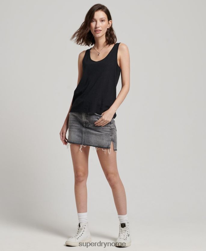 Superdry svart klær 86P46D2868 studios jersey tank topp kvinner