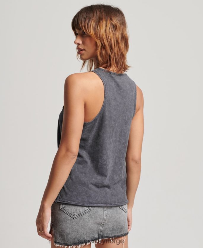 Superdry svart klær 86P46D2910 vintage varebutikk vest kvinner