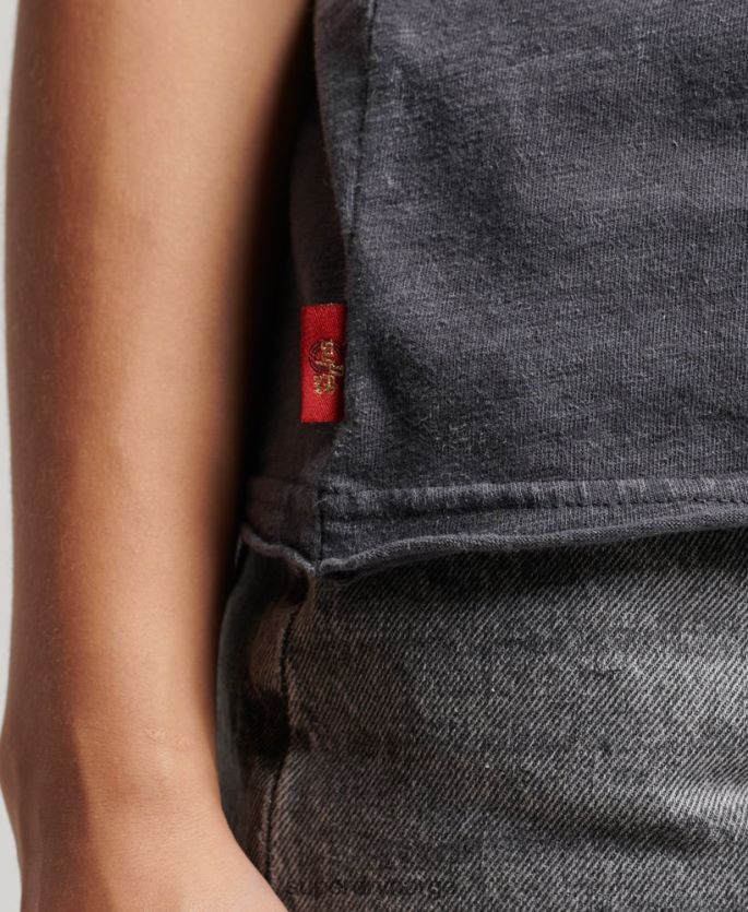 Superdry svart klær 86P46D2910 vintage varebutikk vest kvinner