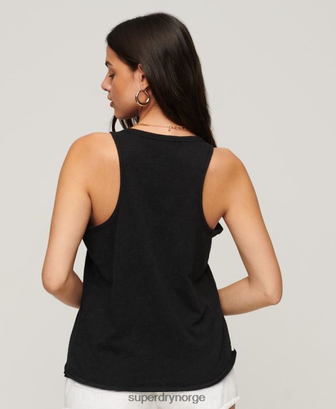 Superdry svart klær 86P46D2964 vintage varebutikk vest kvinner