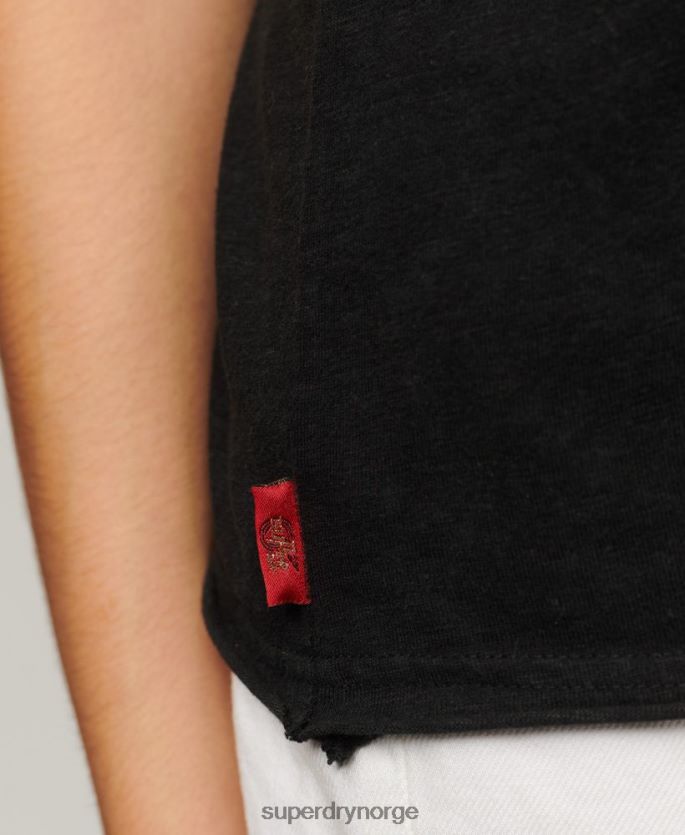 Superdry svart klær 86P46D2964 vintage varebutikk vest kvinner