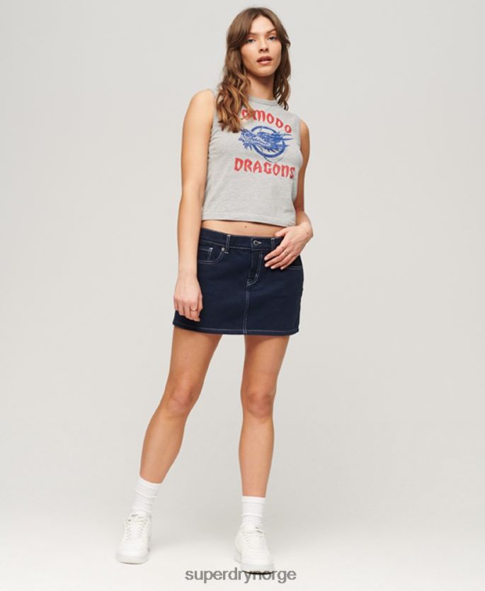 Superdry x Komodo grå klær 86P46D2119 klassisk dragevest topp kvinner