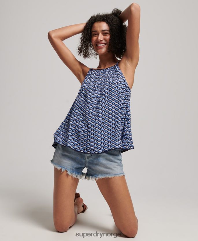 Superdry blå klær 86P46D2052 grime strand cami topp kvinner