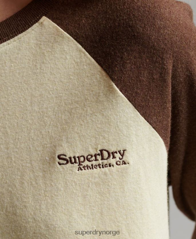Superdry brun klær 86P46D3003 vintage baseballtopp med logo i økologisk bomull kvinner