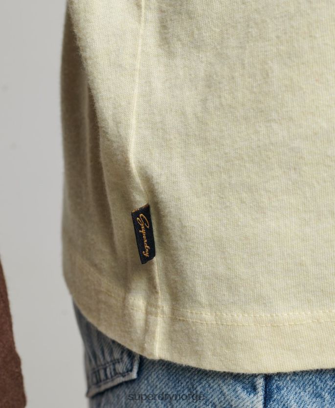 Superdry brun klær 86P46D3003 vintage baseballtopp med logo i økologisk bomull kvinner