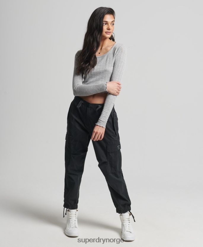 Superdry grå klær 86P46D6724 vintage pointelle-topp i økologisk bomull kvinner