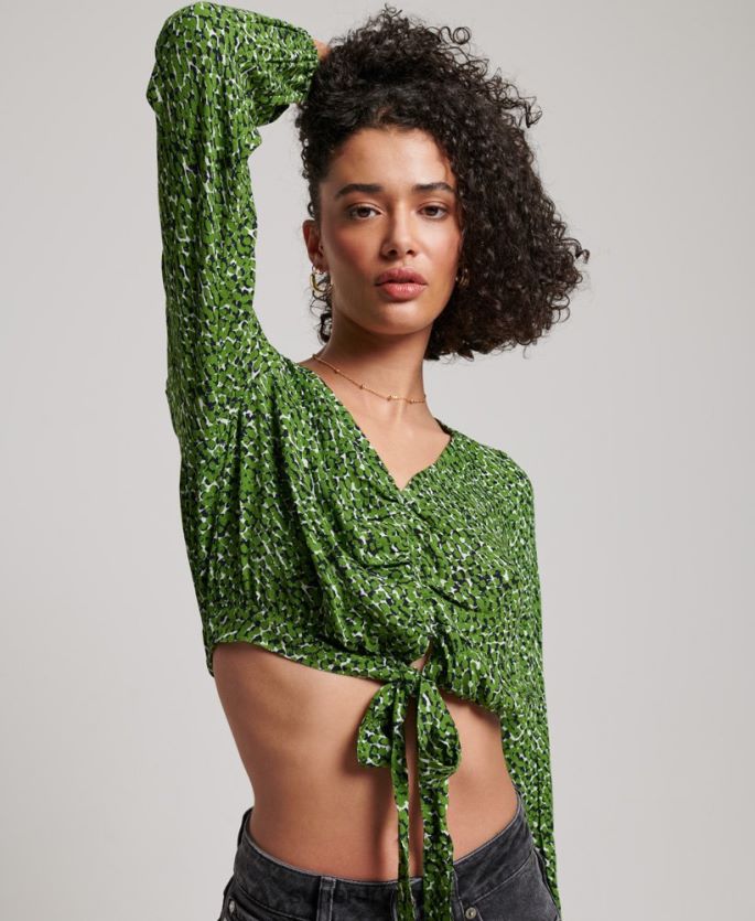 Superdry grønn klær 86P46D2952 vintage slips foran kvinner