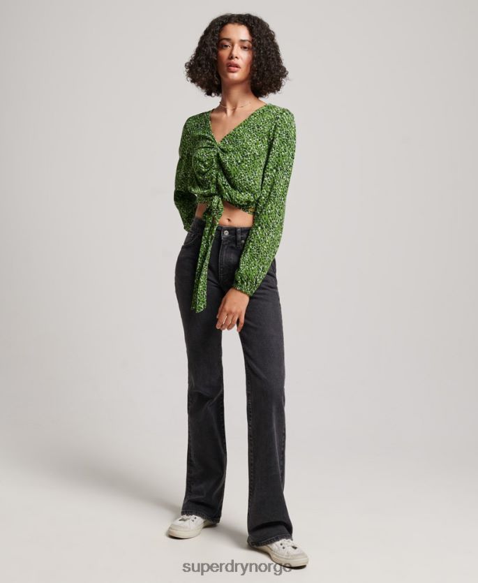 Superdry grønn klær 86P46D2952 vintage slips foran kvinner