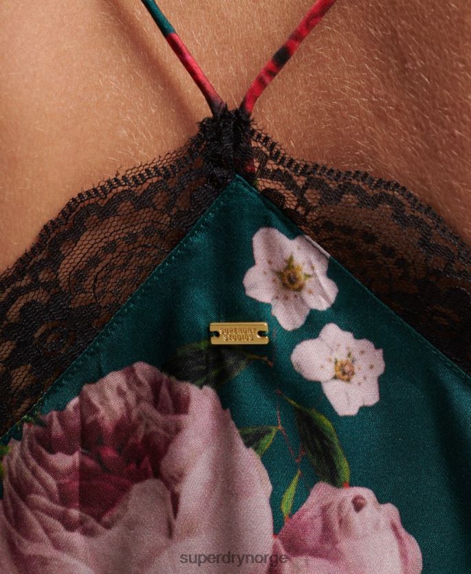 Superdry grønn klær 86P46D2961 sateng cami topp kvinner