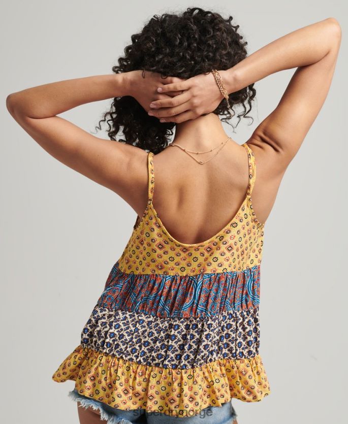 Superdry gull klær 86P46D3063 vintage lagdelt cami-topp kvinner