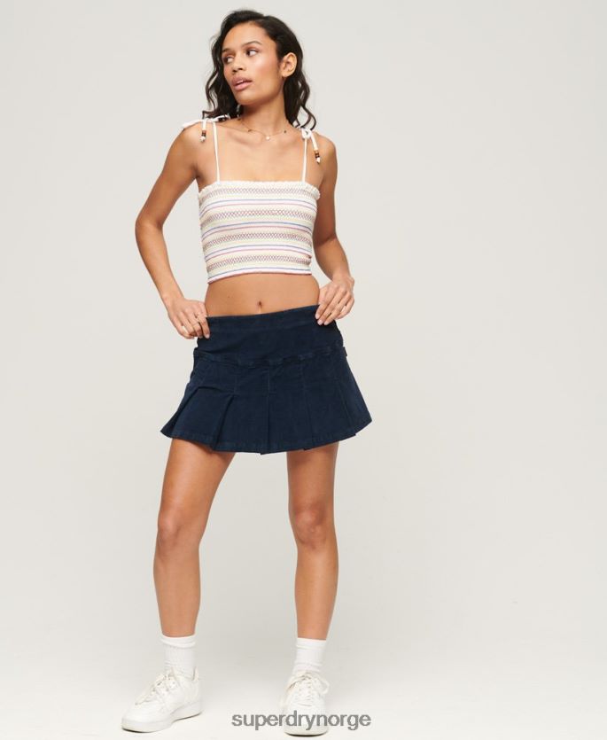 Superdry hvit klær 86P46D2071 brodert smocket cami-topp kvinner