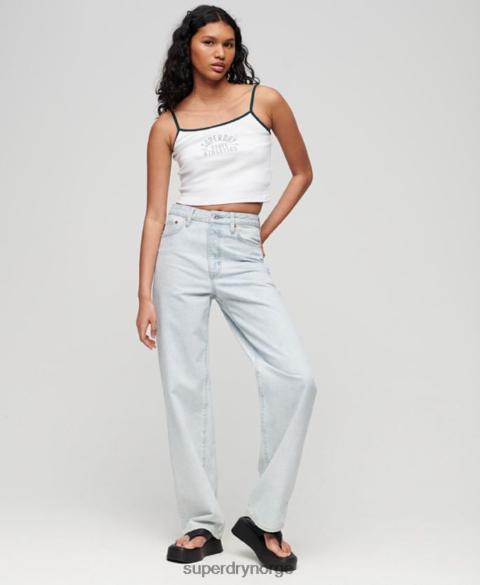 Superdry hvit klær 86P46D2921 atletisk essensiell crop cami topp kvinner