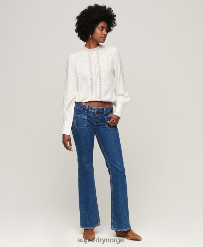 Superdry hvit klær 86P46D2959 studios blonder mix topp kvinner