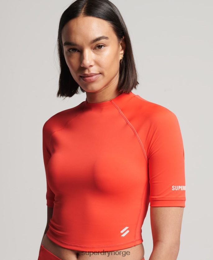 Superdry korall klær 86P46D6311 kjør 3/4 tett beskjæringstopp kvinner
