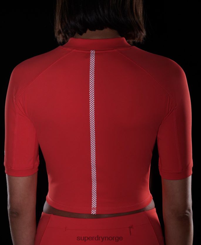 Superdry korall klær 86P46D6311 kjør 3/4 tett beskjæringstopp kvinner