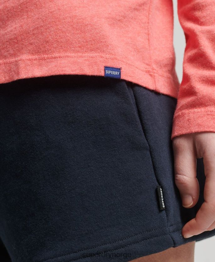 Superdry korall klær 86P46D6632 vintage logobrodert topp i økologisk bomull kvinner