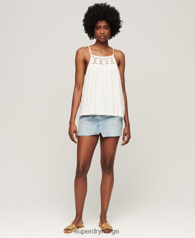 Superdry krem klær 86P46D2871 vintage grime cami topp kvinner