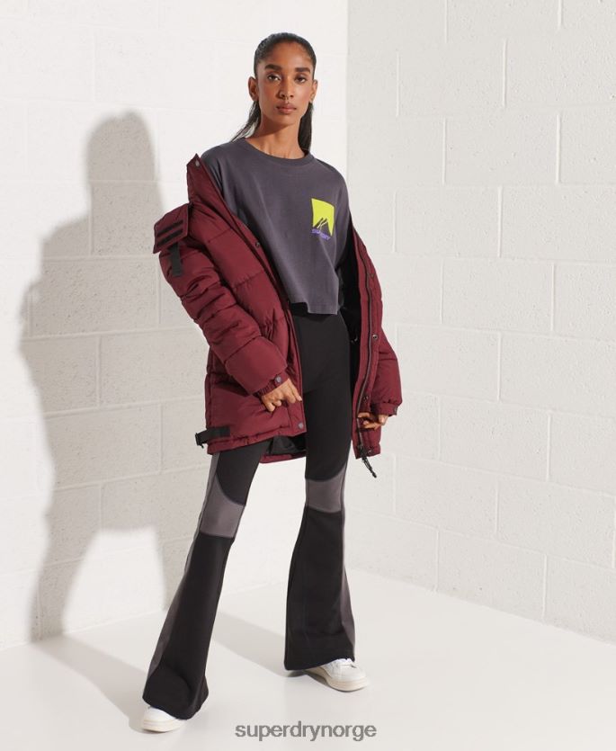 Superdry mørk grå klær 86P46D3059 fjellsport energi crop top kvinner