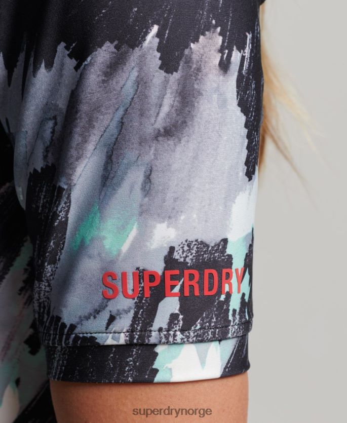 Superdry mørk grå klær 86P46D6318 kjør 3/4 tett beskjæringstopp kvinner