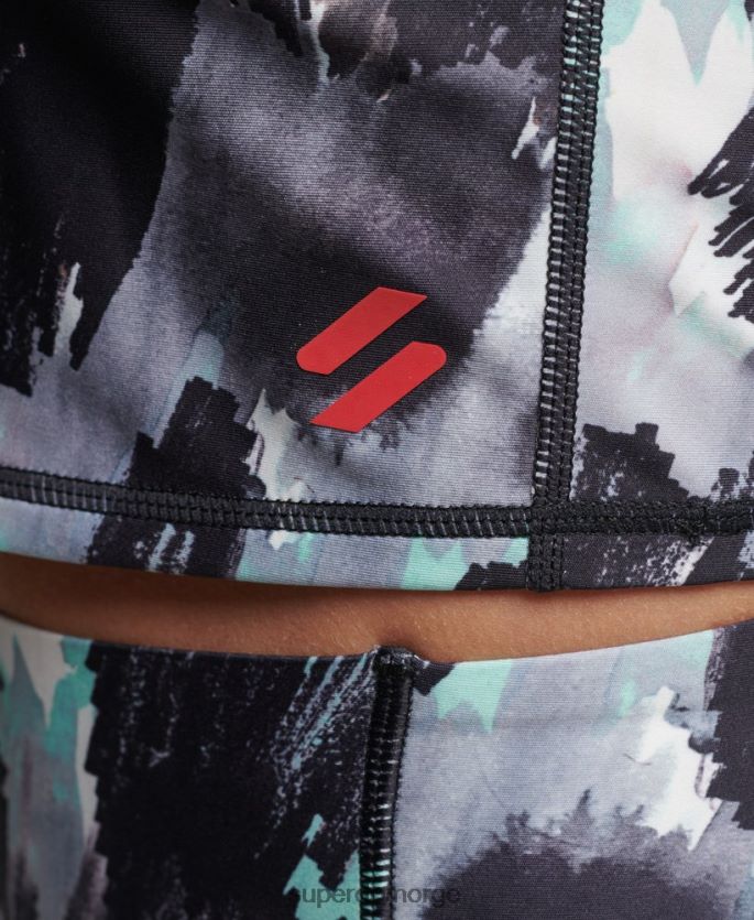 Superdry mørk grå klær 86P46D6318 kjør 3/4 tett beskjæringstopp kvinner